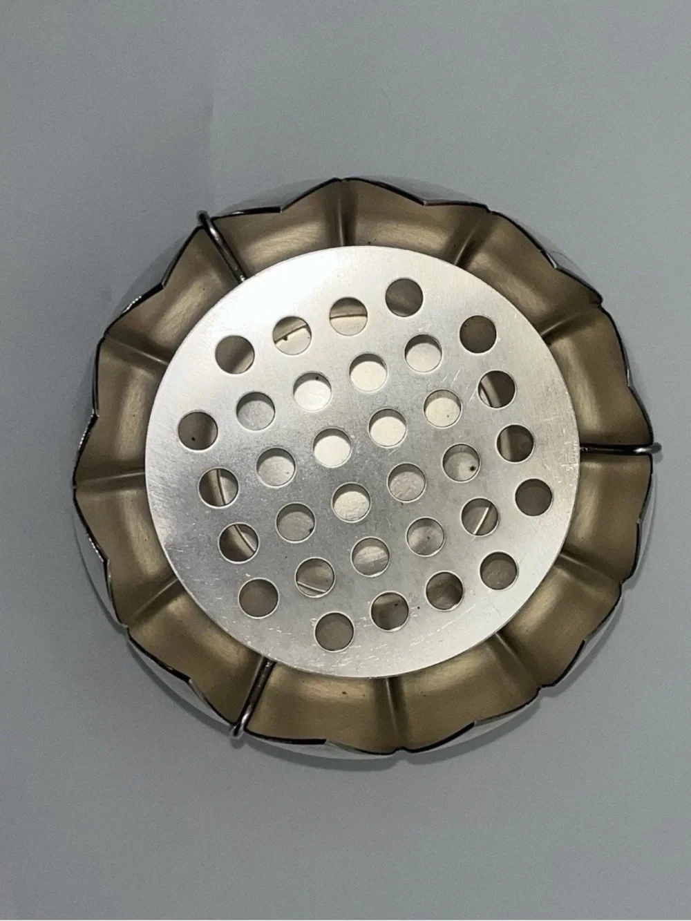 Silver Plate Lotus Flower Frog